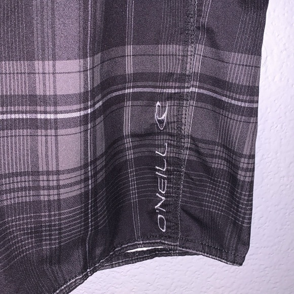 O’Neill plaid summer board short swim trunks black grey - Picture 4 of 10